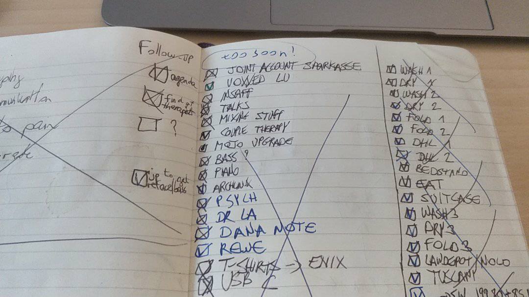Old school to-do list on a notebook