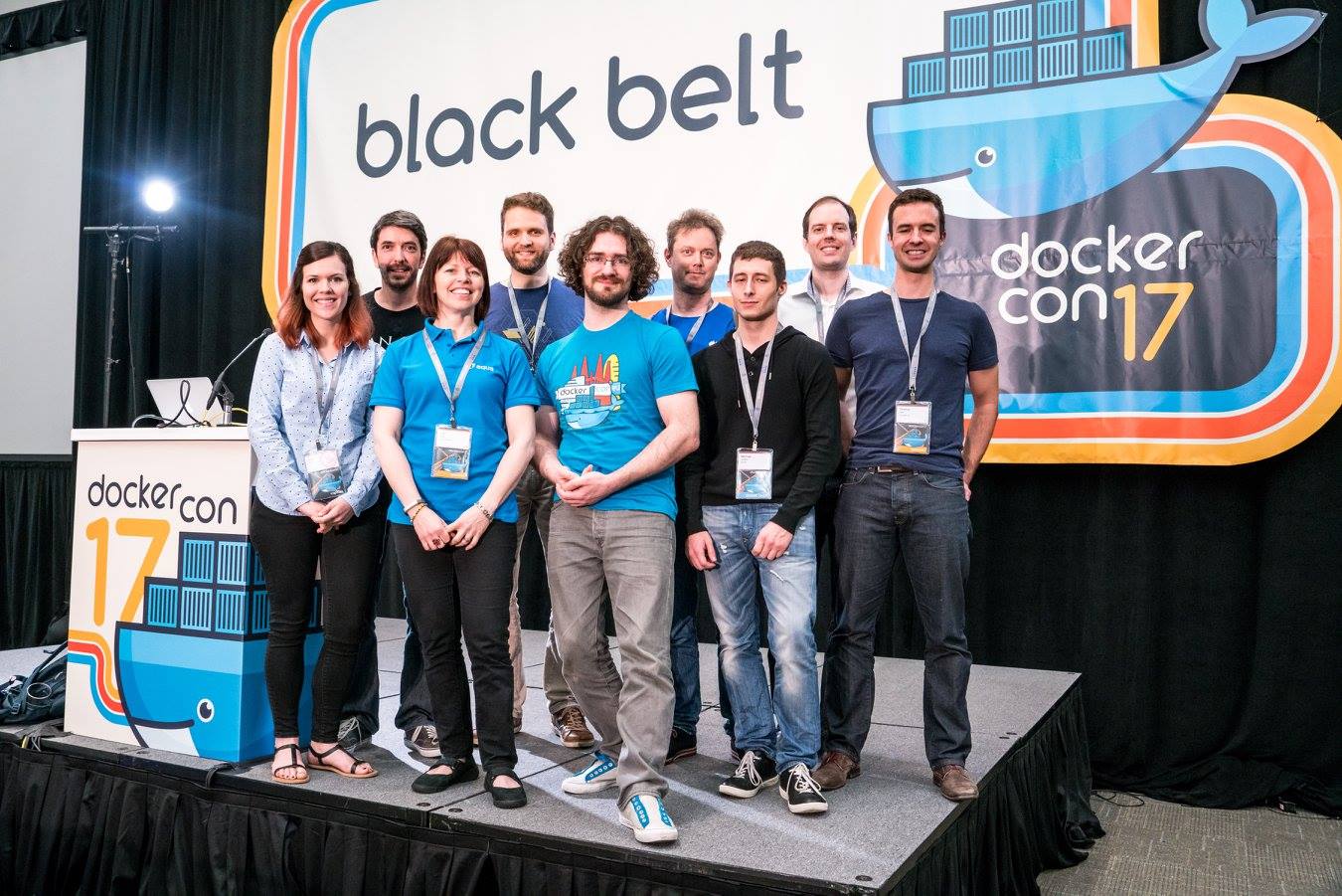 Group picture with the Black Belt Track speaker at DockerCon 2017 in Austin.